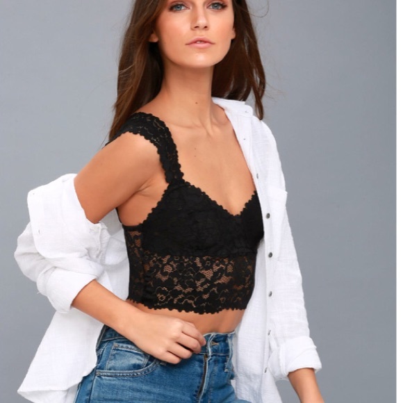 NWT Free People Dream Away Black Lace Bralette - Picture 4 of 7